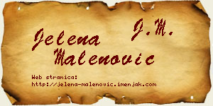 Jelena Malenović vizit kartica